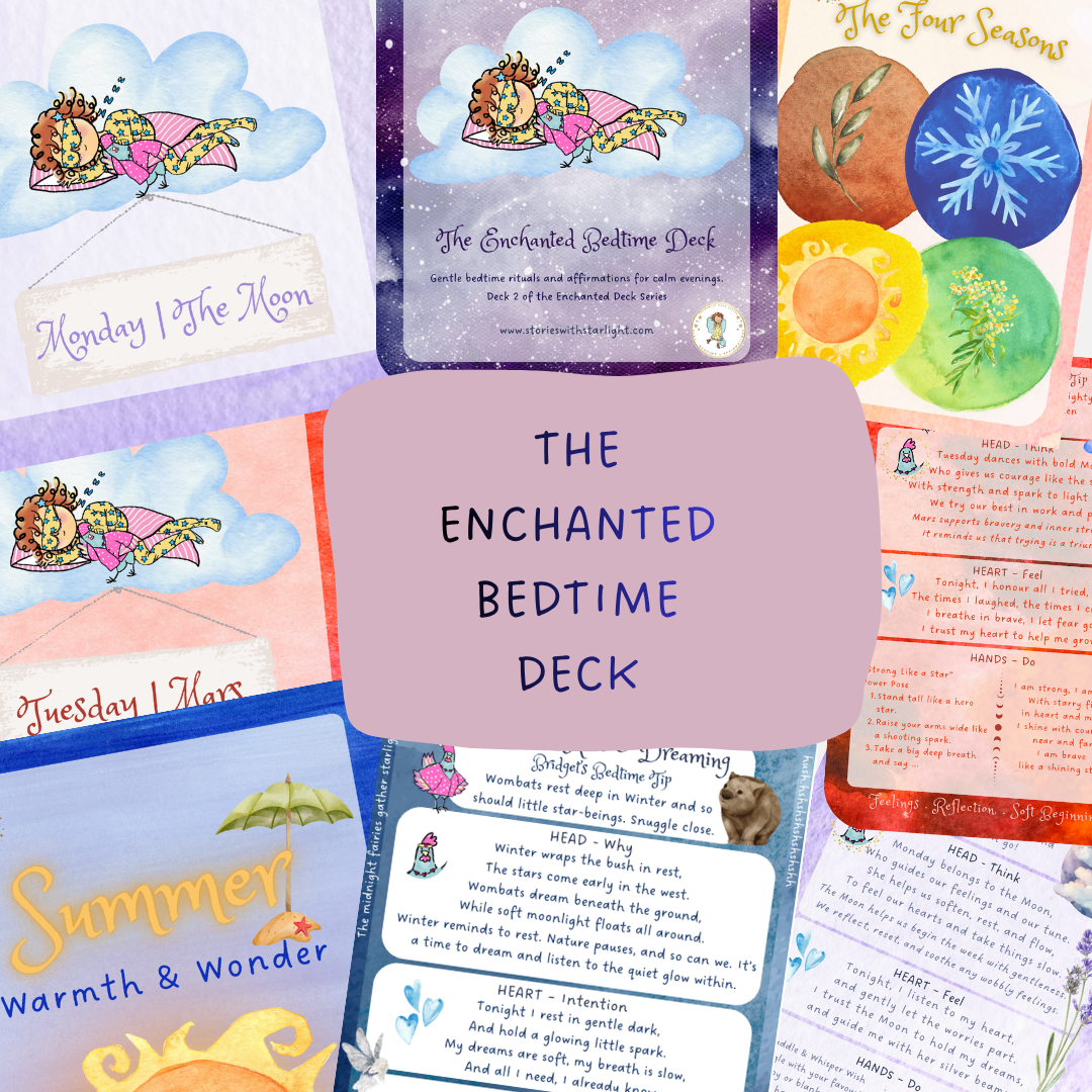 Bedtime Gift Bundle card deck contents spread out | Stories with Starlight